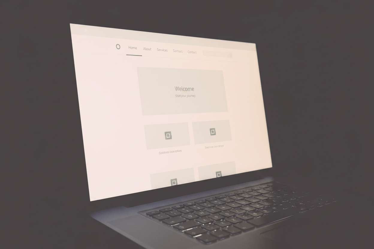 Laptop with blank unbranded website